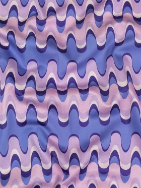 Stretch Cotton Sateen – Purple and Blue Bubbly Zig Zags – Blue Jay Waves Print – Mood Exclusive Indigo Collection Stretch Cotton Sateen – Purple and Blue Bubbly Zig Zags – Blue Jay Waves Print – Mood Exclusive Indigo Collection