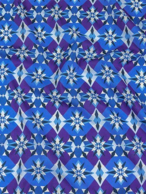 Cotton Voile – Blue and Purple Geometric – Crystalline Culture Print – Mood Exclusive Indigo Collection Cotton Voile – Blue and Purple Geometric – Crystalline Culture Print – Mood Exclusive Indigo Collection