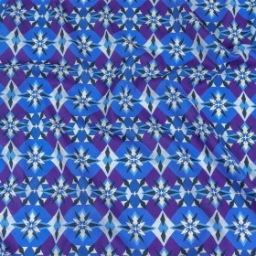 Cotton Voile – Blue and Purple Geometric – Crystalline Culture Print – Mood Exclusive Indigo Collection Cotton Voile – Blue and Purple Geometric – Crystalline Culture Print – Mood Exclusive Indigo Collection