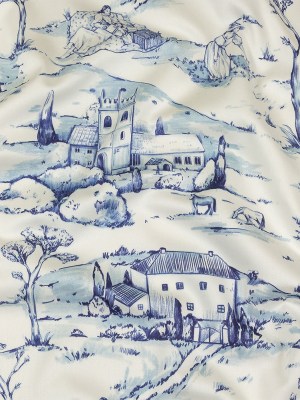 Stretch Cotton Sateen – Blue and White Toile – Blue Period Print – Mood Exclusive Indigo Collection Stretch Cotton Sateen – Blue and White Toile – Blue Period Print – Mood Exclusive Indigo Collection