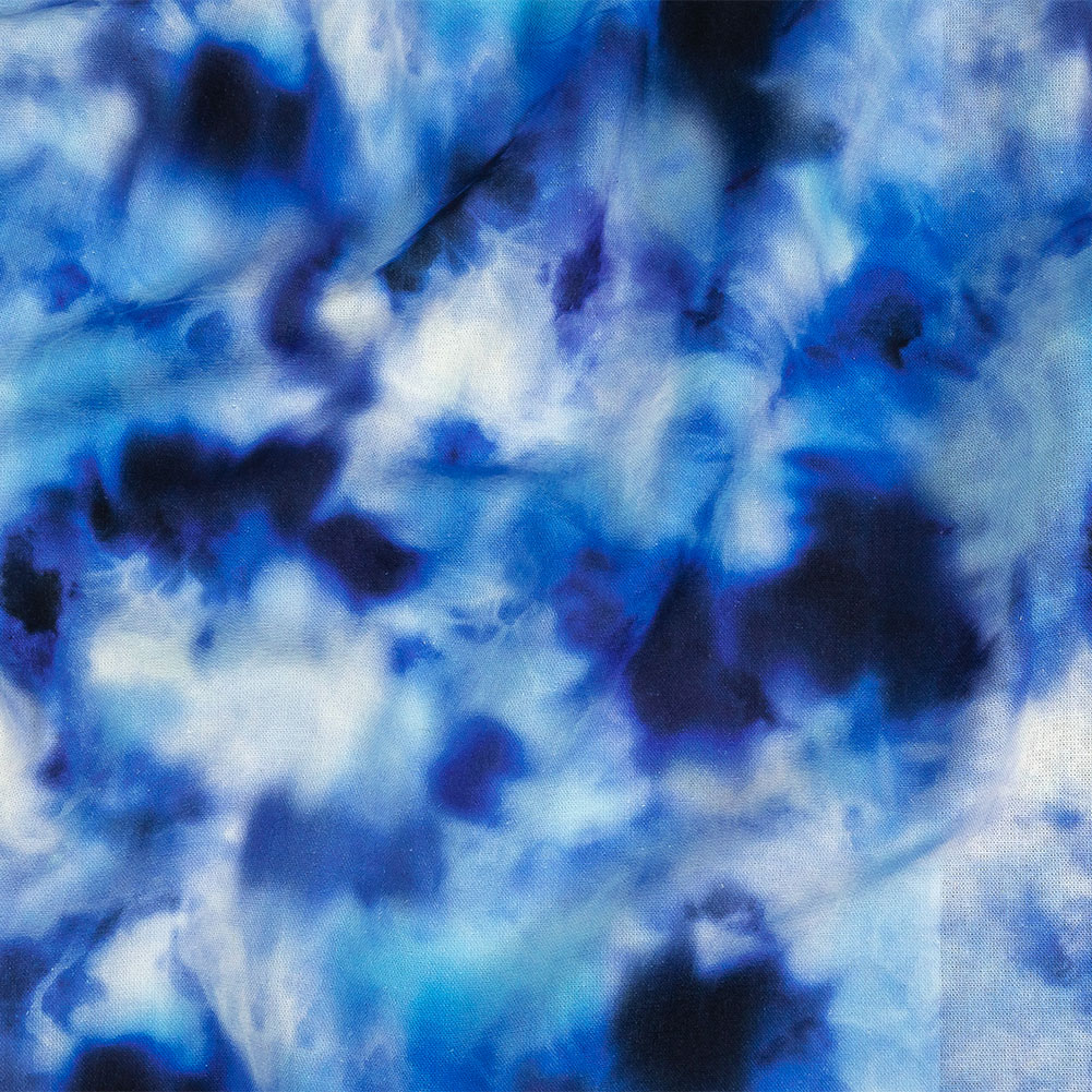 Linen and Rayon Woven – Blue Tie Dye – High Tide Print – Mood Exclusive Indigo Collection Linen and Rayon Woven – Blue Tie Dye – High Tide Print – Mood Exclusive Indigo Collection