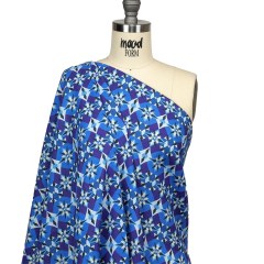 Linen and Rayon Woven – Blue and Purple Geometric – Crystalline Culture Print – Mood Exclusive Indigo Collection Linen and Rayon Woven – Blue and Purple Geometric – Crystalline Culture Print – Mood Exclusive Indigo Collection