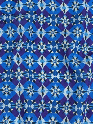 Linen and Rayon Woven – Blue and Purple Geometric – Crystalline Culture Print – Mood Exclusive Indigo Collection Linen and Rayon Woven – Blue and Purple Geometric – Crystalline Culture Print – Mood Exclusive Indigo Collection