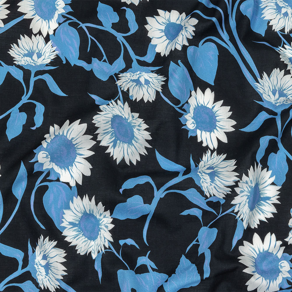 Cotton Voile – Blue Floral – Adore You Print – Mood Exclusive Indigo Collection Cotton Voile – Blue Floral – Adore You Print – Mood Exclusive Indigo Collection