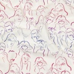 Linen and Rayon Woven – Purple, Pink and Blue Faces and Hands – Language of Love Print – Mood Exclusive Pride Collection Linen and Rayon Woven – Purple, Pink and Blue Faces and Hands – Language of Love Print – Mood Exclusive Pride Collection