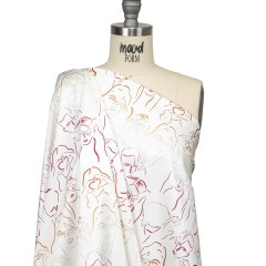 Stretch Cotton Sateen – Pink, White and Orange Faces and Hands – Language of Love Print – Mood Exclusive Pride Collection Stretch Cotton Sateen – Pink, White and Orange Faces and Hands – Language of Love Print – Mood Exclusive Pride Collection