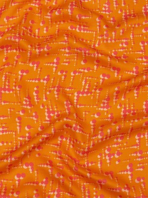 Rayon Challis – Orange and Pink Dot Lines – Spot of Sunshine Print – Mood Exclusive Citrus Collection Rayon Challis – Orange and Pink Dot Lines – Spot of Sunshine Print – Mood Exclusive Citrus Collection