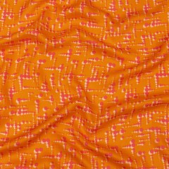 Rayon Challis – Orange and Pink Dot Lines – Spot of Sunshine Print – Mood Exclusive Citrus Collection Rayon Challis – Orange and Pink Dot Lines – Spot of Sunshine Print – Mood Exclusive Citrus Collection