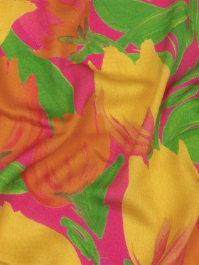 Rayon Challis – Pink and Orange Tulips – Keukenhof Print – Mood Exclusive Citrus Collection Rayon Challis – Pink and Orange Tulips – Keukenhof Print – Mood Exclusive Citrus Collection