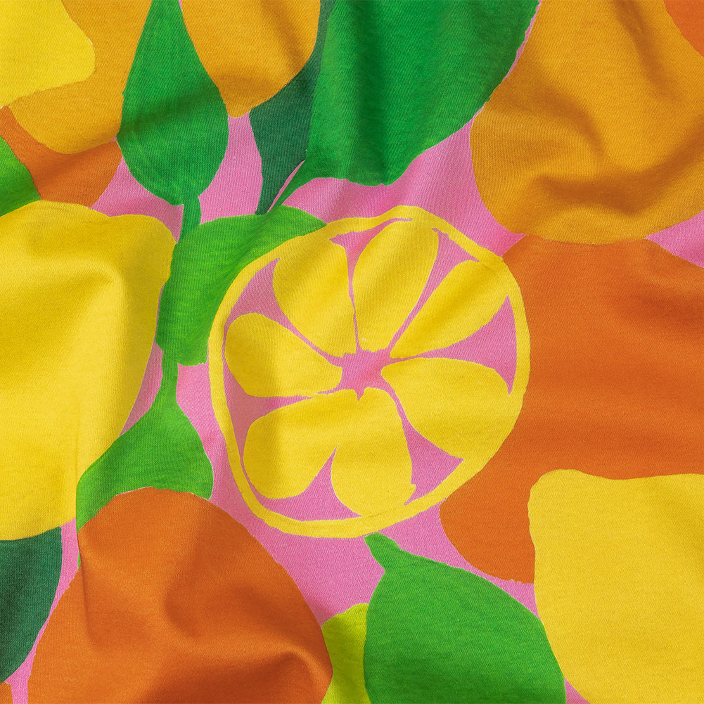 Stretch Cotton Sateen – Citrus Fruits – Zest Friends Print – Mood Exclusive Citrus Collection Stretch Cotton Sateen – Citrus Fruits – Zest Friends Print – Mood Exclusive Citrus Collection