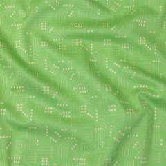 Stretch Cotton Sateen – Green Circuit Board Dots – Circuit Breaker Print – Mood Exclusive Citrus Collection Stretch Cotton Sateen – Green Circuit Board Dots – Circuit Breaker Print – Mood Exclusive Citrus Collection