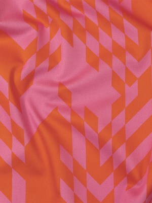 Stretch Cotton Sateen – Orange and Pink Geometric – Orange You Glad Print – Mood Exclusive Citrus Collection Stretch Cotton Sateen – Orange and Pink Geometric – Orange You Glad Print – Mood Exclusive Citrus Collection