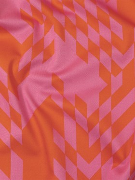 Stretch Cotton Sateen – Orange and Pink Geometric – Orange You Glad Print – Mood Exclusive Citrus Collection Stretch Cotton Sateen – Orange and Pink Geometric – Orange You Glad Print – Mood Exclusive Citrus Collection