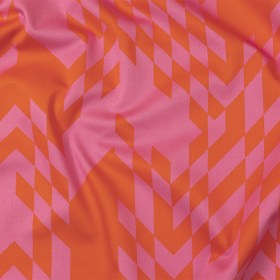 Stretch Cotton Sateen – Orange and Pink Geometric – Orange You Glad Print – Mood Exclusive Citrus Collection Stretch Cotton Sateen – Orange and Pink Geometric – Orange You Glad Print – Mood Exclusive Citrus Collection