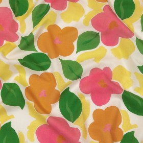 Cotton Voile – Pink and Orange Simplistic Floral – Chalk Party Print – Mood Exclusive Citrus Collection Cotton Voile – Pink and Orange Simplistic Floral – Chalk Party Print – Mood Exclusive Citrus Collection