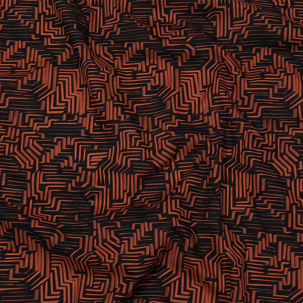 Cotton Voile – Black and Orange Geometric Lines – Ci-Trust the Process Print – Mood Exclusive Citrus Collection Cotton Voile – Black and Orange Geometric Lines – Ci-Trust the Process Print – Mood Exclusive Citrus Collection
