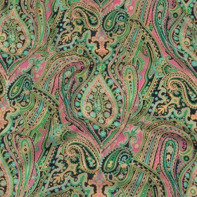 Cotton Voile – Black and Green Paisley – Hippy Shake Print – Mood Exclusive Citrus Collection Cotton Voile – Black and Green Paisley – Hippy Shake Print – Mood Exclusive Citrus Collection