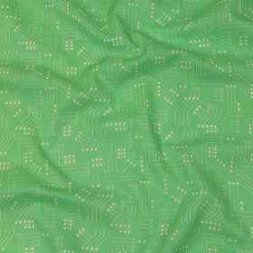 Cotton Voile – Green Circuit Board Dots – Circuit Breaker Print – Mood Exclusive Citrus Collection Cotton Voile – Green Circuit Board Dots – Circuit Breaker Print – Mood Exclusive Citrus Collection