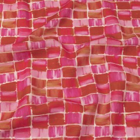 Linen and Rayon Woven – Pink Painted Squares – Swatch Me Print – Mood Exclusive Citrus Collection Linen and Rayon Woven – Pink Painted Squares – Swatch Me Print – Mood Exclusive Citrus Collection