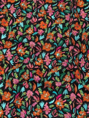 Cotton Voile – Pink, Blue and Black Floral – Confetti Fete Print – Mood Exclusive Citrus Collection Cotton Voile – Pink, Blue and Black Floral – Confetti Fete Print – Mood Exclusive Citrus Collection