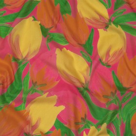 Cotton Voile – Pink and Orange Tulips – Keukenhof Print – Mood Exclusive Citrus Collection Cotton Voile – Pink and Orange Tulips – Keukenhof Print – Mood Exclusive Citrus Collection