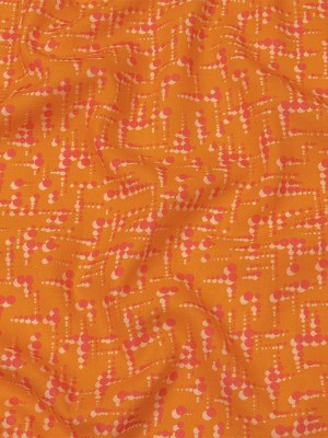 Linen and Rayon Woven – Orange and Pink Dot Lines – Spot of Sunshine Print – Mood Exclusive Citrus Collection Linen and Rayon Woven – Orange and Pink Dot Lines – Spot of Sunshine Print – Mood Exclusive Citrus Collection
