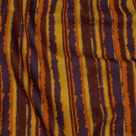 Linen and Rayon Woven – Purple, Orange and Yellow Stripes – Foliate Pathways Print – Mood Exclusive Jack-O-Lantern Collection Linen and Rayon Woven – Purple, Orange and Yellow Stripes – Foliate Pathways Print – Mood Exclusive Jack-O-Lantern Collection