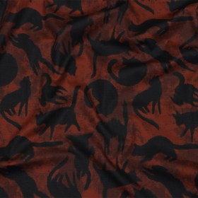 Stretch Cotton Poplin – Red and Black Cats – Black Cat Print – Mood Exclusive Nevermore Collection Stretch Cotton Poplin – Red and Black Cats – Black Cat Print – Mood Exclusive Nevermore Collection