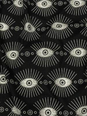 Stretch Cotton Poplin – Black and WhiteLines of Eyes – Tell Tale Print – Mood Exclusive Nevermore Collection Stretch Cotton Poplin – Black and WhiteLines of Eyes – Tell Tale Print – Mood Exclusive Nevermore Collection