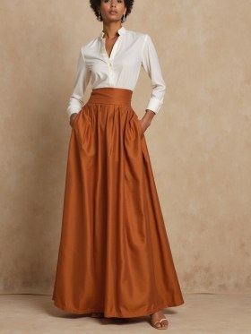 Stretch Cotton Sateen – Harvest Pumpkin – Mood Exclusive Carlos Collection Stretch Cotton Sateen – Harvest Pumpkin – Mood Exclusive Carlos Collection