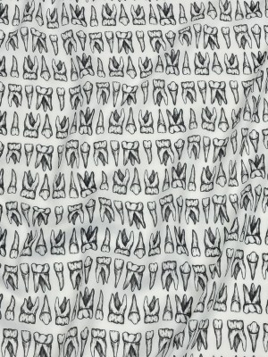 Rayon Batiste – White and Black Teeth – Berenice Print – Mood Exclusive Nevermore Collection Rayon Batiste – White and Black Teeth – Berenice Print – Mood Exclusive Nevermore Collection