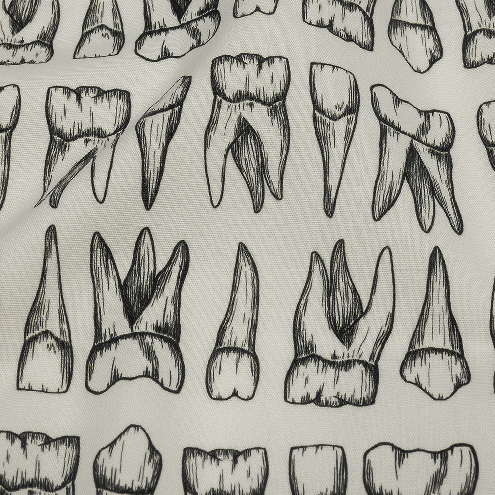 Stretch Cotton Poplin – White and Black Teeth – Berenice Print – Mood Exclusive Nevermore Collection Stretch Cotton Poplin – White and Black Teeth – Berenice Print – Mood Exclusive Nevermore Collection