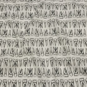 Stretch Cotton Poplin – White and Black Teeth – Berenice Print – Mood Exclusive Nevermore Collection Stretch Cotton Poplin – White and Black Teeth – Berenice Print – Mood Exclusive Nevermore Collection