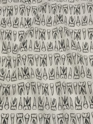 Stretch Cotton Poplin – White and Black Teeth – Berenice Print – Mood Exclusive Nevermore Collection Stretch Cotton Poplin – White and Black Teeth – Berenice Print – Mood Exclusive Nevermore Collection