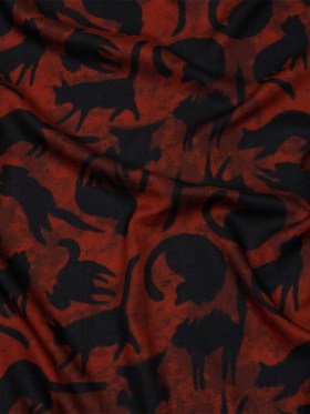 Rayon Batiste – Red and Black Cats – Black Cat Print – Mood Exclusive Nevermore Collection Rayon Batiste – Red and Black Cats – Black Cat Print – Mood Exclusive Nevermore Collection