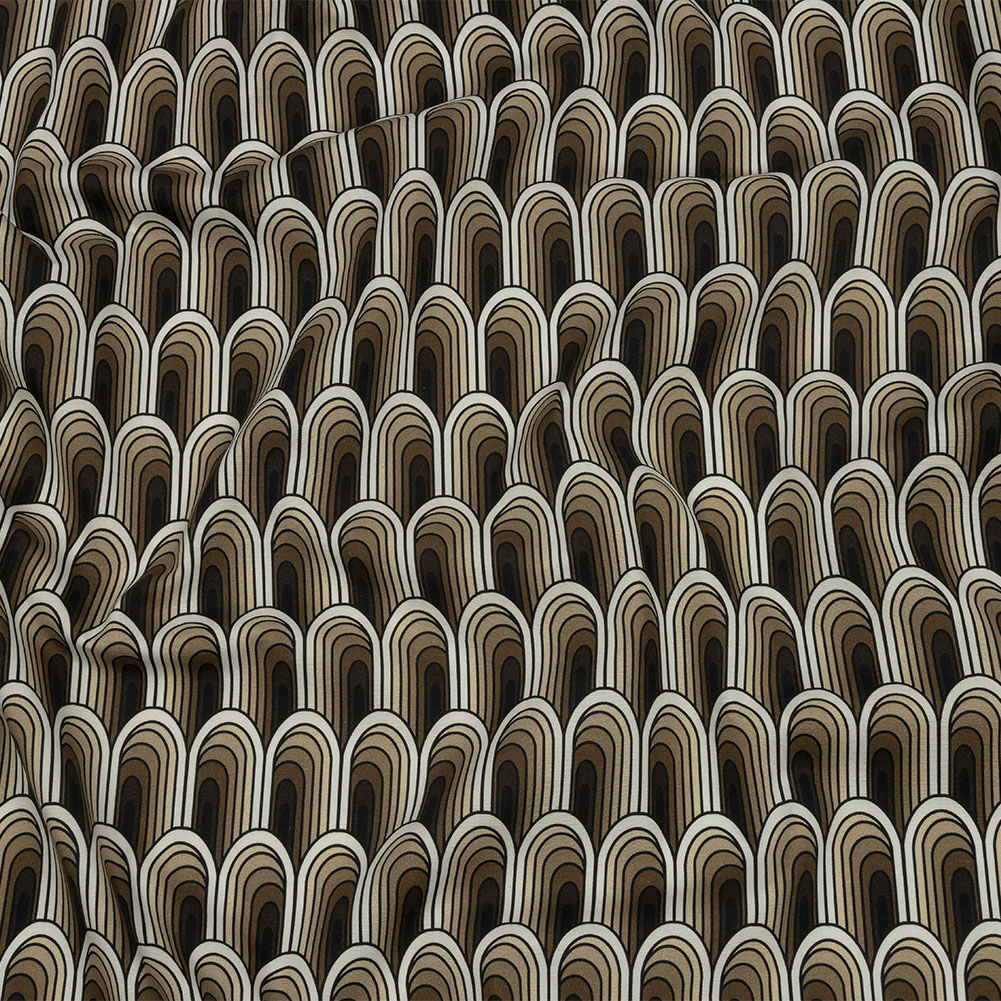 Stretch Cotton Poplin – Beige Archways – Silver Run Print – Mood Exclusive Abandoned Collection Stretch Cotton Poplin – Beige Archways – Silver Run Print – Mood Exclusive Abandoned Collection