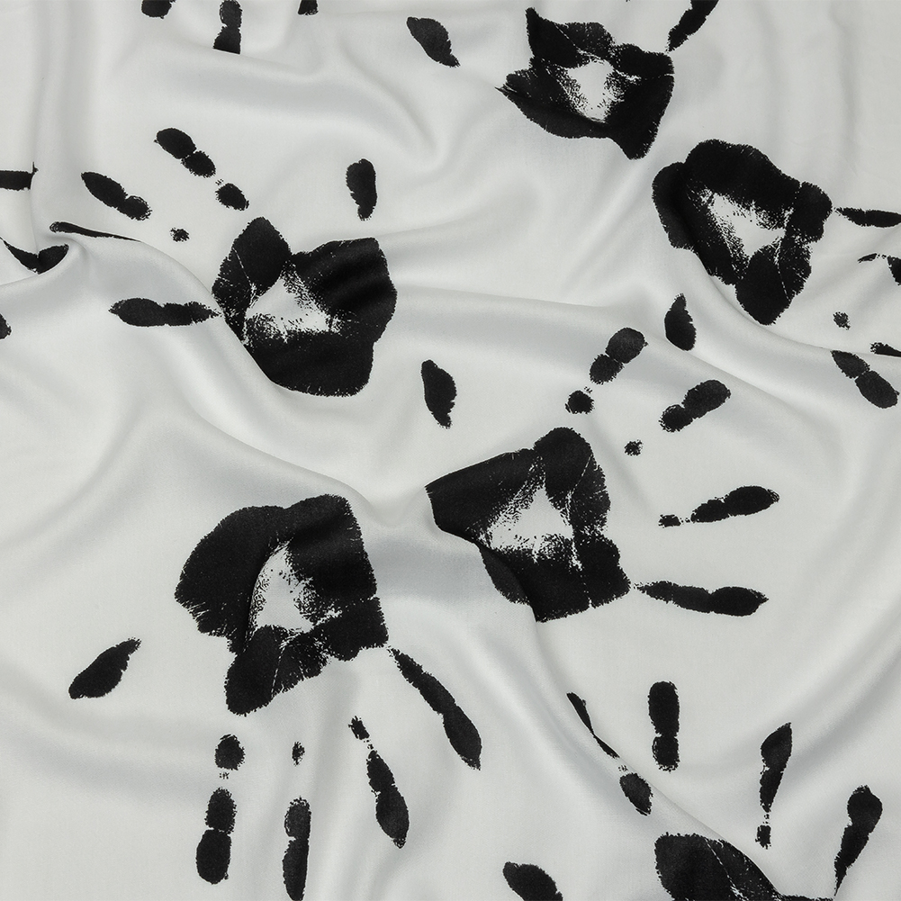 Rayon Batiste – Black and White Handprints – Bakersfield Print – Mood Exclusive Abandoned Collection Rayon Batiste – Black and White Handprints – Bakersfield Print – Mood Exclusive Abandoned Collection