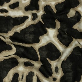 Rayon Challis – Black and Beige Abstract Spots – Fragments of Memory Print – Mood Exclusive Rockland Collection Rayon Challis – Black and Beige Abstract Spots – Fragments of Memory Print – Mood Exclusive Rockland Collection
