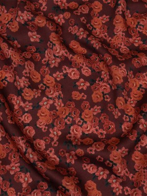 Rayon Challis – Red Floral – Rose Garden Romance Print – Mood Exclusive Rockland Collection Rayon Challis – Red Floral – Rose Garden Romance Print – Mood Exclusive Rockland Collection