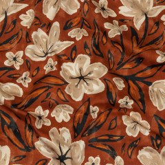 Stretch Cotton Sateen – Burnt Orange Painterly Floral – Orange Wildflower Walk Print – Mood Exclusive Rockland Collection Stretch Cotton Sateen – Burnt Orange Painterly Floral – Orange Wildflower Walk Print – Mood Exclusive Rockland Collection