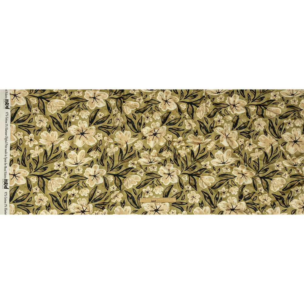 Stretch Cotton Sateen – Light Green Painterly Floral – Green Wildflower Walk Print – Mood Exclusive Rockland Collection Stretch Cotton Sateen – Light Green Painterly Floral – Green Wildflower Walk Print – Mood Exclusive Rockland Collection