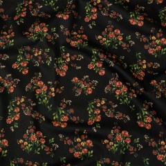 Stretch Cotton Sateen – Black and Pink Floral – Mason Jar Bouquet Print – Mood Exclusive Rockland Collection Stretch Cotton Sateen – Black and Pink Floral – Mason Jar Bouquet Print – Mood Exclusive Rockland Collection