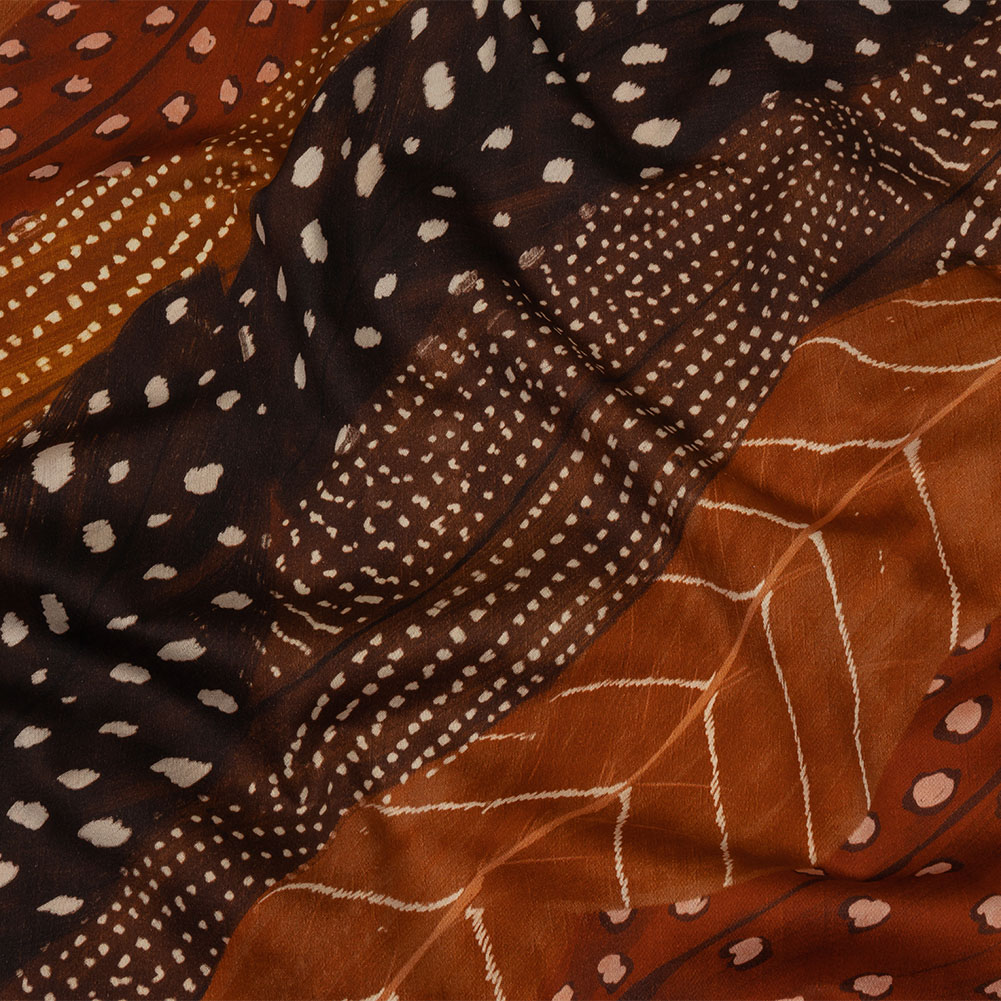 Stretch Cotton Sateen – Brown and Orange Decorated Diagonal Stripes – Wind in Your Wings Print – Mood Exclusive Rockland Collection Stretch Cotton Sateen – Brown and Orange Decorated Diagonal Stripes – Wind in Your Wings Print – Mood Exclusive Rockland Collection