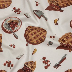 Stretch Cotton Sateen – White Cherry Pies – Baked Fresh Print – Mood Exclusive Rockland Collection Stretch Cotton Sateen – White Cherry Pies – Baked Fresh Print – Mood Exclusive Rockland Collection