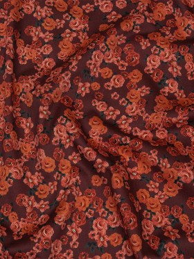 Stretch Cotton Sateen – Red Floral – Rose Garden Romance Print – Mood Exclusive Rockland Collection Stretch Cotton Sateen – Red Floral – Rose Garden Romance Print – Mood Exclusive Rockland Collection