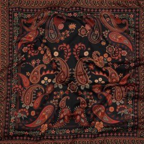 Stretch Cotton Sateen – Black and Red Paisley – Kaleidoscope Dreams Print – Mood Exclusive Rockland Collection Stretch Cotton Sateen – Black and Red Paisley – Kaleidoscope Dreams Print – Mood Exclusive Rockland Collection