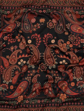 Stretch Cotton Sateen – Black and Red Paisley – Kaleidoscope Dreams Print – Mood Exclusive Rockland Collection Stretch Cotton Sateen – Black and Red Paisley – Kaleidoscope Dreams Print – Mood Exclusive Rockland Collection