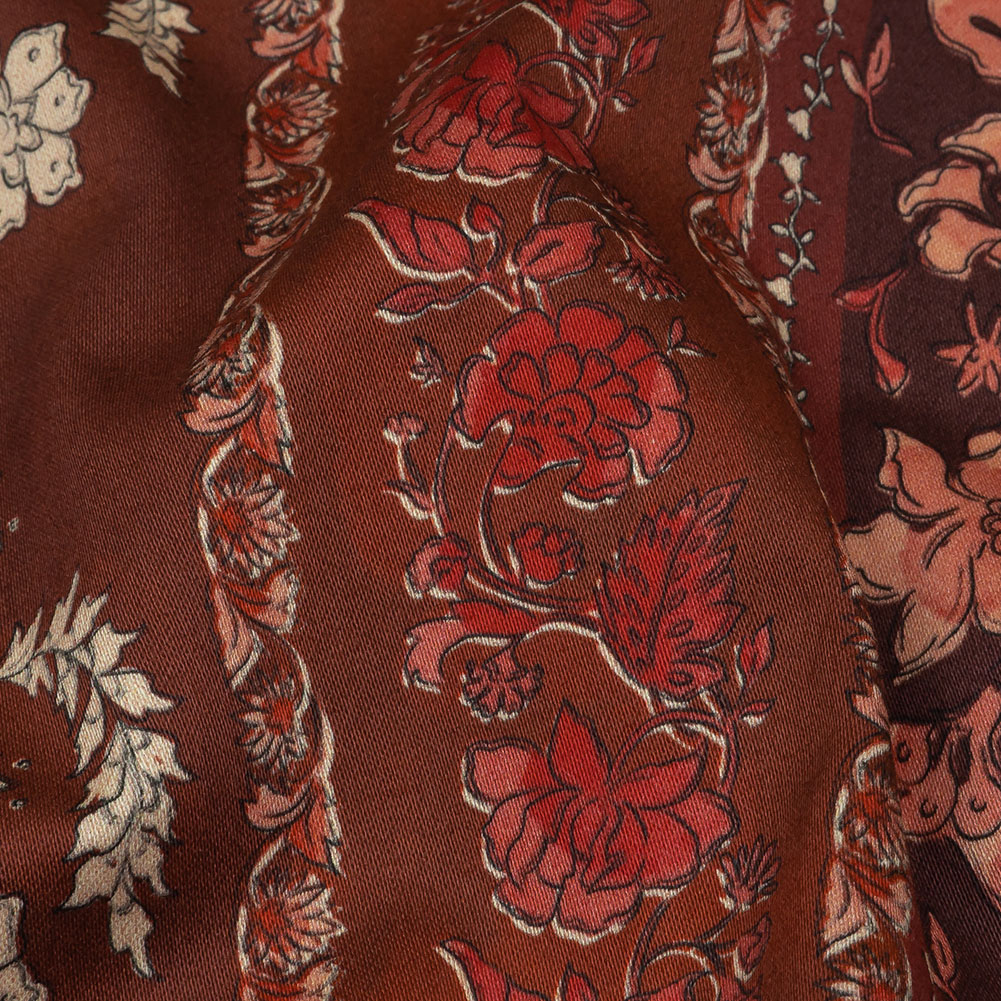 Stretch Cotton Sateen – Burgundy Floral Stripes – Garden Paths Print – Mood Exclusive Rockland Collection Stretch Cotton Sateen – Burgundy Floral Stripes – Garden Paths Print – Mood Exclusive Rockland Collection