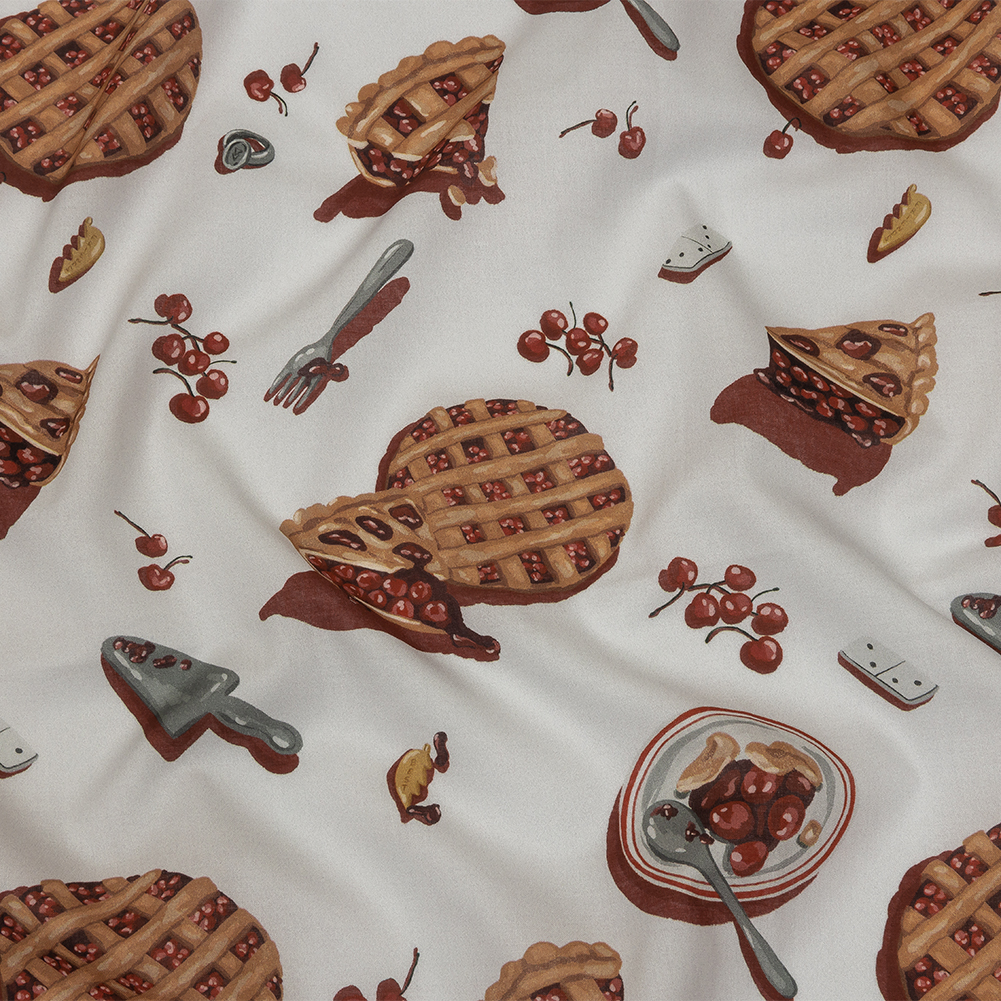 Cotton Voile – White Cherry Pies – Baked Fresh Print – Mood Exclusive Rockland Collection Cotton Voile – White Cherry Pies – Baked Fresh Print – Mood Exclusive Rockland Collection