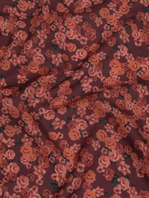 Cotton Voile – Red Floral – Rose Garden Romance Print – Mood Exclusive Rockland Collection Cotton Voile – Red Floral – Rose Garden Romance Print – Mood Exclusive Rockland Collection